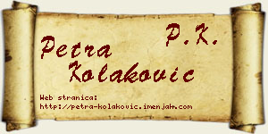 Petra Kolaković vizit kartica